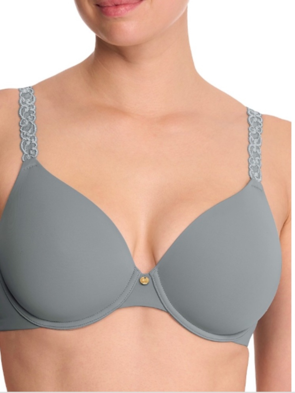 Pure Luxe Custom Coverage Contour Underwire Bra - Seaglass/Mink / 34 / DD